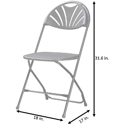 Dorel Zown Premium Fan Back Folding Chair (CSC60542BLK8E)