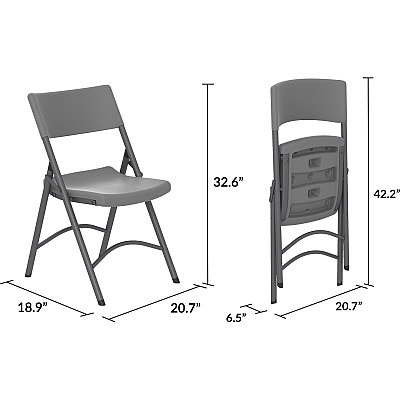 Cosco Zown Classic Commercial Resin Folding Chair (CSC60410SGY4E)