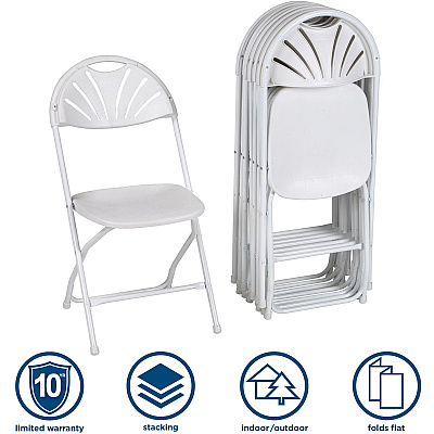 Dorel Zown Premium Fan Back Folding Chair (CSC60542WHT8E)