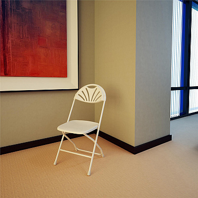 Dorel Zown Premium Fan Back Folding Chair (CSC60542WHT8E)