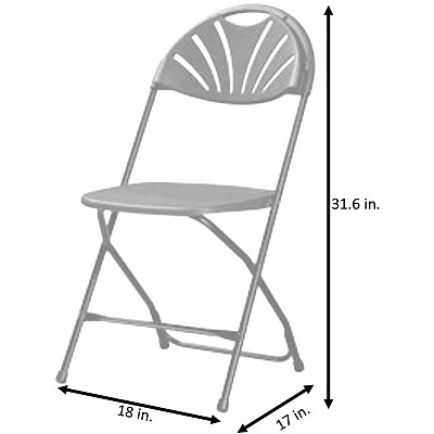 Dorel Zown Premium Fan Back Folding Chair (CSC60542WHT8E)