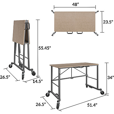 Cosco Smartfold Portable Work Desk Table (CSC66720DKG1E)