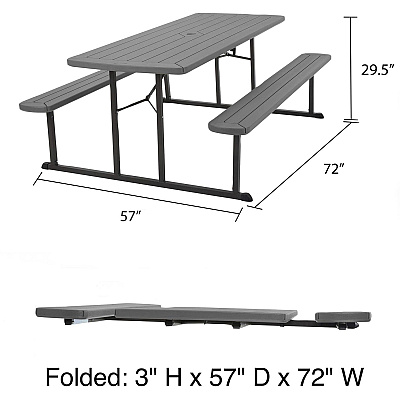 Cosco Folding Picnic Table (CSC87902DGR1E)