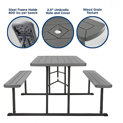 Cosco Folding Picnic Table (CSC87902DGR1E)