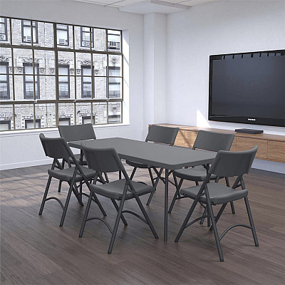 Dorel Zown Corner Blow Mold Large Folding Table (CSC60526SGY1E)