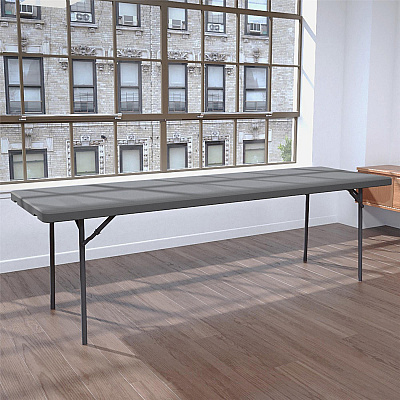 Dorel ZOWN 96" Commercial Blow Mold Folding Table (CSC60528SGY1E)
