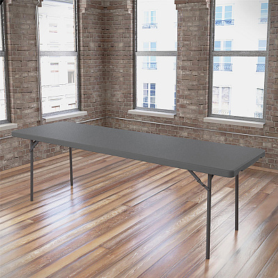 Dorel ZOWN 96" Commercial Blow Mold Folding Table (CSC60528SGY1E)
