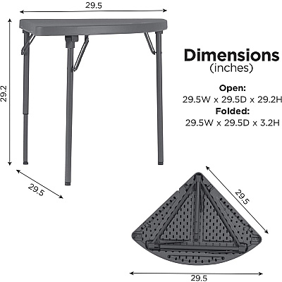Dorel Zown Classic 24" Corner Blow Mold Fold Table (CSC60523SGY2E)