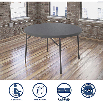 Dorel Zown Commercial Round Blow Mold Fold Table (CSC60533SGY1E)