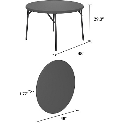 Dorel Zown Commercial Round Blow Mold Fold Table (CSC60533SGY1E)