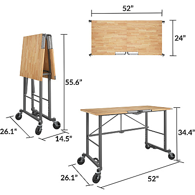 Cosco Smartfold Portable Work Desk Table (CSC66760DKG1E)