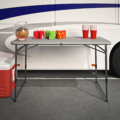 Cosco Fold Portable Indoor/Outdoor Utility Table (CSC14400GRY1E)
