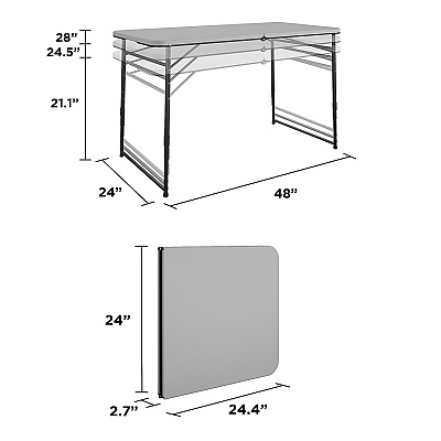 Cosco Fold Portable Indoor/Outdoor Utility Table (CSC14400GRY1E)