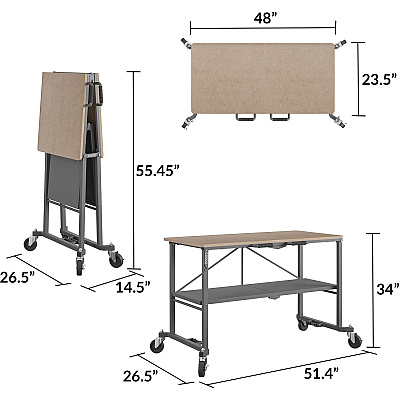 Cosco Smartfold Portable Work Desk Table (CSC66721DKG1E)