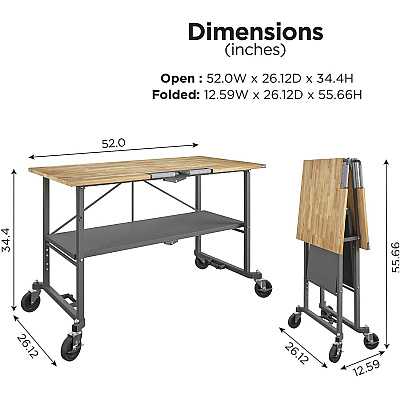 Cosco SmartFold Butcher Block Portable Workbench (CSC66765DKG1E)