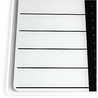 Floortex Viztex Glacier White & Black Plan & Grid Glass Dry-Erase Board - 14" x 14" (FCVGM1414WP)