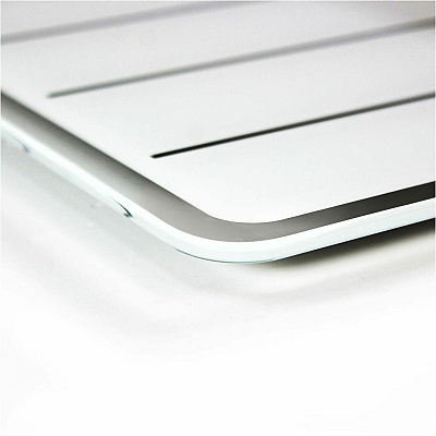 Floortex Viztex Glacier White & Black Plan & Grid Glass Dry-Erase Board - 14" x 14" (FCVGM1414WP)