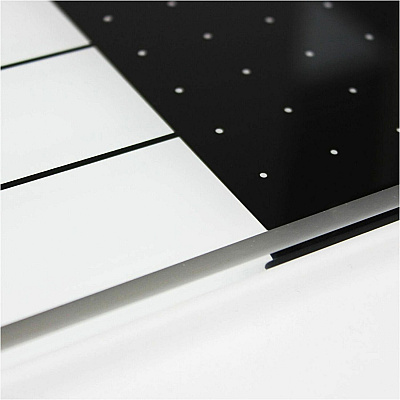 Floortex Viztex Glacier White & Black Plan & Grid Glass Dry-Erase Board - 14" x 14" (FCVGM1414WP)