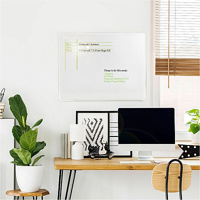 Floortex Viztex Glacier White Multi-Purpose Grid Glass Dry-Erase Board 17" x 23" (FCVGM1723WG)