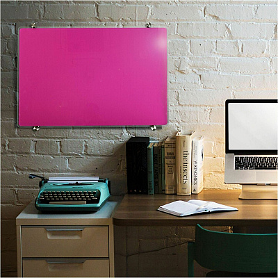 Floortex Viztex Glacier Violet Multi-Purpose Grid Glass Dry-Erase Board 24" x 36" (FCVGM2436VG)