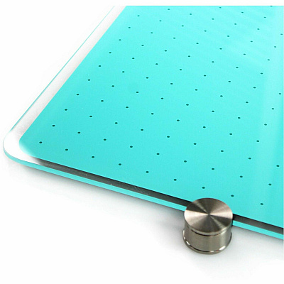 Floortex Viztex Glacier Teal Multi-Purpose Grid Glass Dry-Erase Board 30" x 40" (FCVGM3040TG)