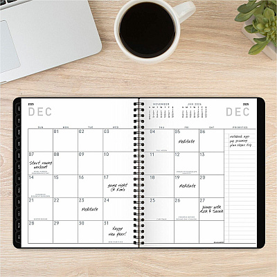 AT-A-GLANCE Contemporary Lite Weekly/Monthly Planner, 8.75 x 7, Black Simulated Leather Cover, 12-Month (Jan to Dec): 2026 (7054XL05)