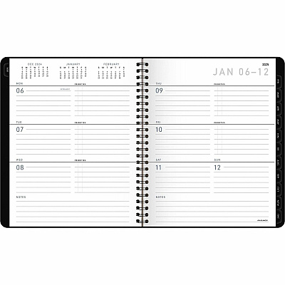AT-A-GLANCE Contemporary Lite Weekly/Monthly Planner, 8.75 x 7, Black Simulated Leather Cover, 12-Month (Jan to Dec): 2026 (7054XL05)