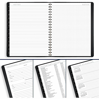 AT-A-GLANCE Contemporary Lite Weekly/Monthly Planner, 11 x 8.25, Black Simulated Leather Cover, 12-Month (Jan to Dec): 2026 (7095XL05)
