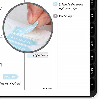 AT-A-GLANCE Contemporary Lite Weekly/Monthly Planner, 11 x 8.25, Black Simulated Leather Cover, 12-Month (Jan to Dec): 2026 (7095XL05)