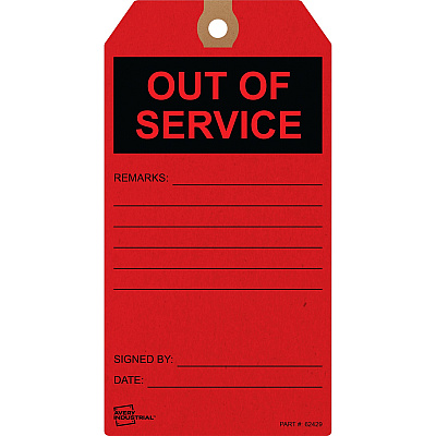 Avery Preprinted OUT OF SERVICE Red Service Tags (AVE62429)