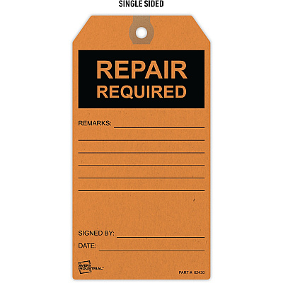 Avery Preprinted REPAIR REQUIRED Repair Tags (AVE62430)