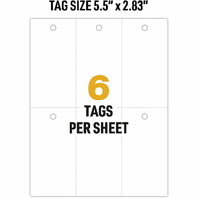 Avery UltraDuty Plastic Tags, 5.5" x 2.83" , White(AVE62400)