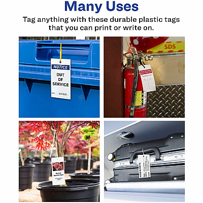 Avery UltraDuty Plastic Tags, 5.5" x 2.83" , White(AVE62400)