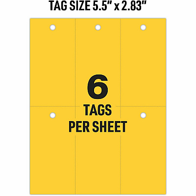 Avery UltraDuty Plastic Tags, 5.5" x 2.83" , Yellow (AVE62402)