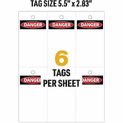 Avery UltraDuty Plastic Tags, 5.5" x 2.83" , Danger Header (AVE62401)