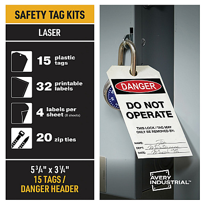 Avery UltraDuty Hazard Warning Tag Kit (AVE62404)