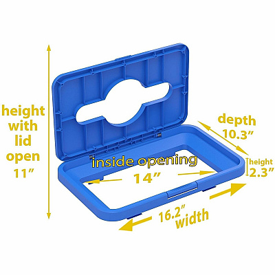 HLS Commercial Rectangular Open Top Recycle Bin/Lid (LIDROREC)