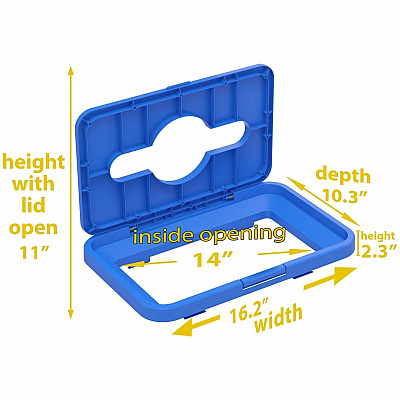 HLS Commercial Rectangular Open Top Recycle Bin/Lid (LIDROREC)