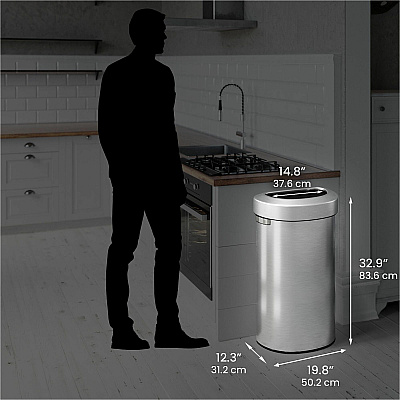 HLS Commercial Semi-Round Open Top Trash Can (HLS23DOT)