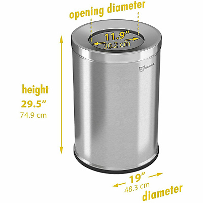 HLS Commercial 26-Gallon Round Open Top Trash Can (HLSC05G26)