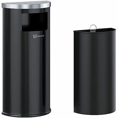 HLS Commercial 9-Gallon Half-Round Side-Entry Trash Can (HLSC01G09B)