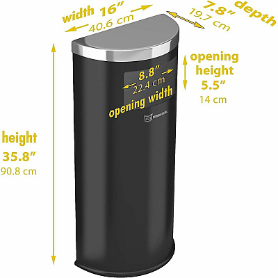 HLS Commercial 9-Gallon Half-Round Side-Entry Trash Can (HLSC01G09B)