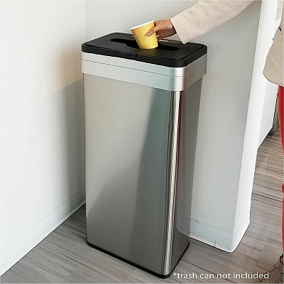 HLS Commercial Open Top Bin Trash Lid Attachment (LIDROTRS)