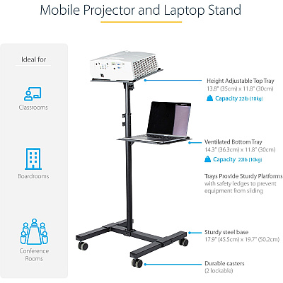 StarTech Mobile Projector And Laptop Stand/cart (ADJPROJCART)
