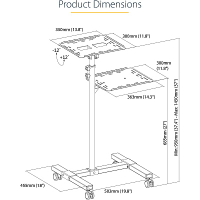 StarTech Mobile Projector And Laptop Stand/cart (ADJPROJCART)
