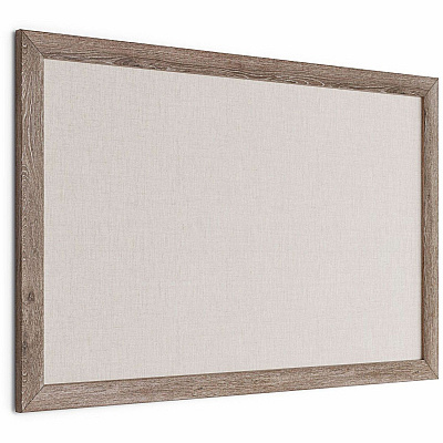 U Brands Linen Bulletin Board, 35" X 23" , Rustic Wood Frame (UBR4891U0001)