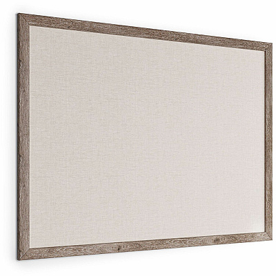 U Brands Linen Bulletin Board, 47" X 35" , Rustic Wood Frame (UBR4894U0001)