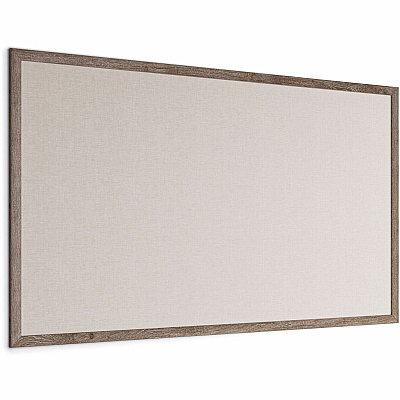 U Brands Linen Bulletin Board, 72" X 47" , Rustic Wood Frame (UBR4897U0001)