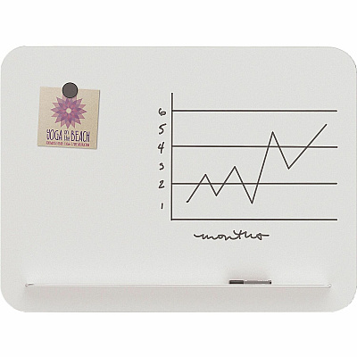 U Brands Magnetic White Glass Dry-Erase Board, 35" X 23" (UBR4847U0001)