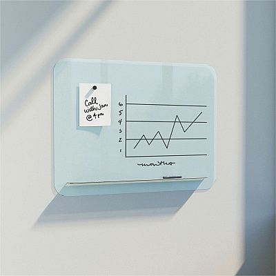 U Brands Magnetic White Glass Dry-Erase Board, 35" X 23" (UBR4847U0001)